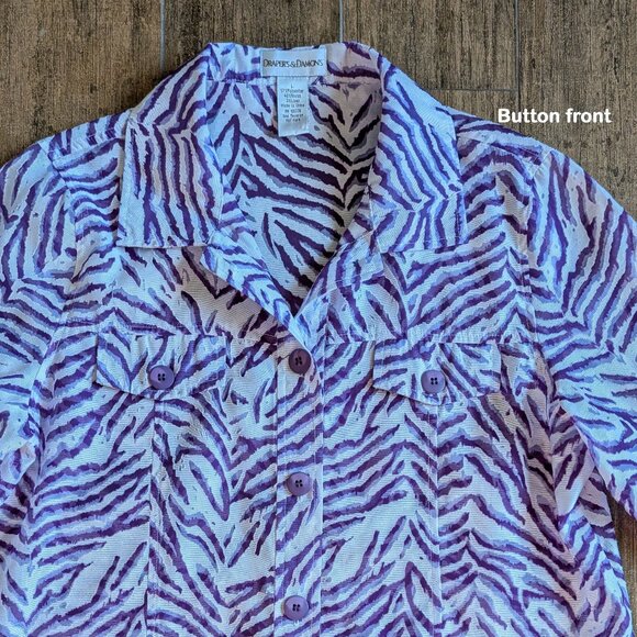 Drapers & Damon's Blouse, Button front, 44 inch bust, Sz L, Poly/Rayon/Linen mix - Picture 8 of 17